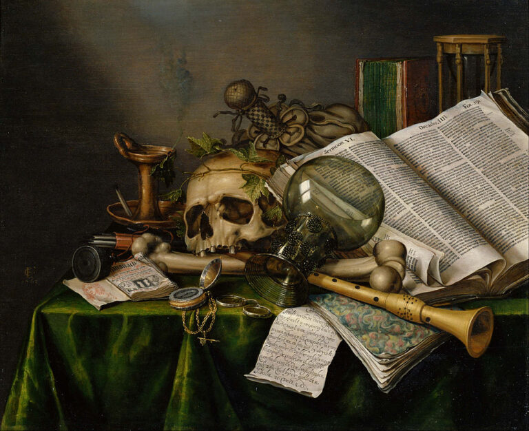 1024px edwaert collier vanitas still life with books and manuscripts and a skull google art project