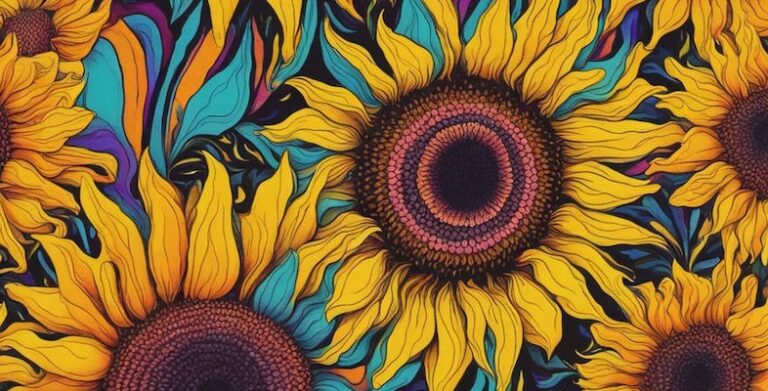 psychedelic sunflowers by mizbrown dgrgia5 pre
