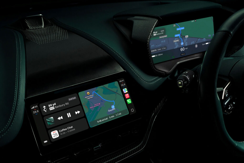 aston martin apple carplay maps on both screens