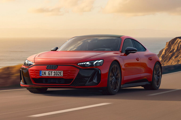 audi e tron gt quattro front quarter tracking
